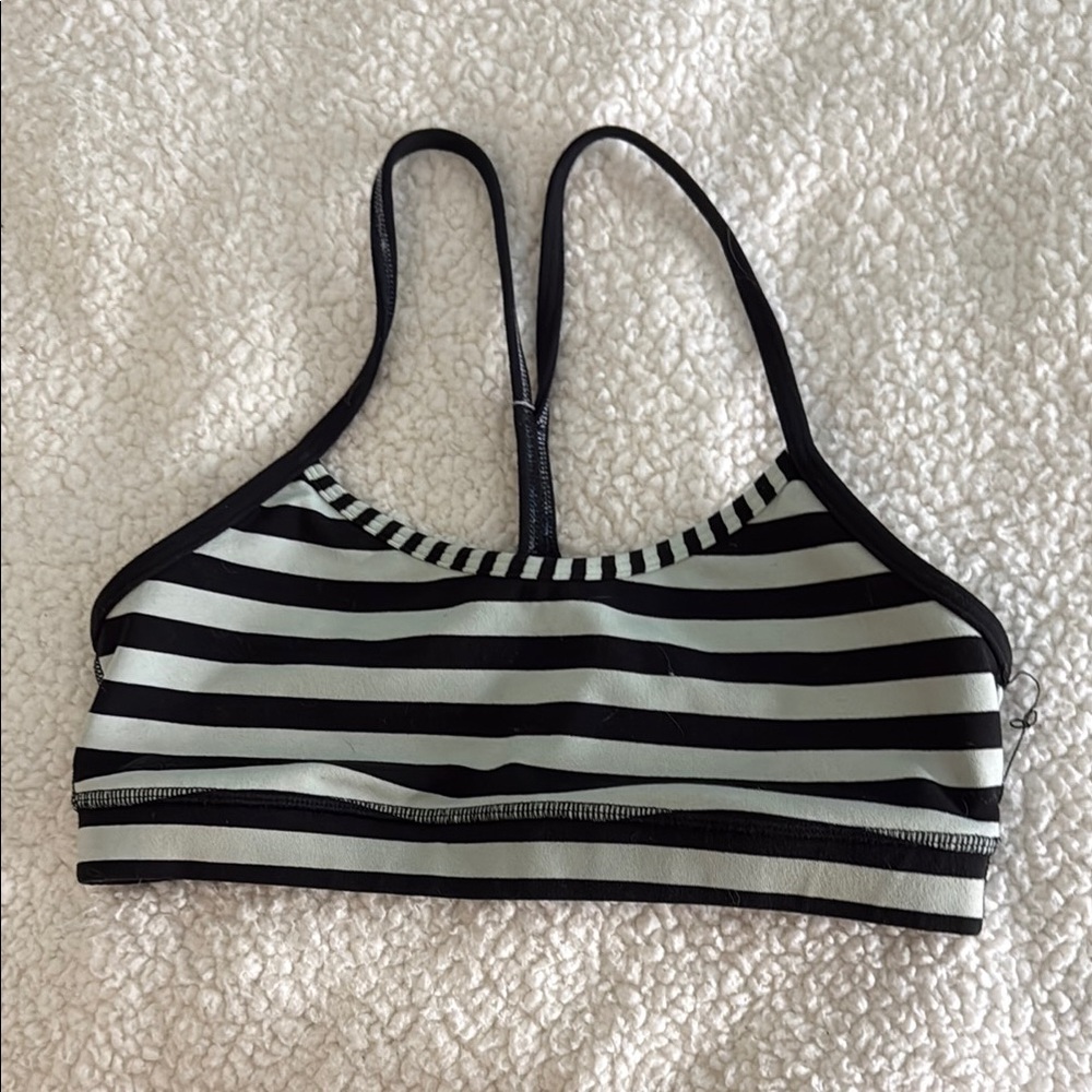 Lululemon Black and White Striped Women's Bra